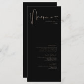 Menu Moderne minimaliste Élégant Mariage classique (Devant / Derrière)