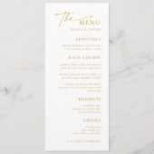 Menu Moderne minimaliste élégante calligraphie Mariage (Devant)