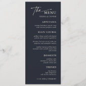 Menu Moderne minimaliste élégante calligraphie Mariage (Devant)