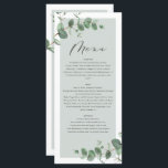 Menu Moderne minimaliste eucalyptus simple élégant mari<br><div class="desc">Un eucalyptus minimal moderne menu de mariage simple et élégant</div>
