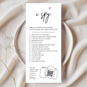 Menu Moderne minimaliste J'espionne mariage jeu Partage