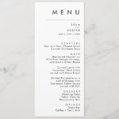 Menu Moderne Minimaliste Mariage (Devant)
