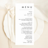 Menu Moderne Minimaliste Mariage
