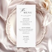 Menu moderne minimaliste Mariage noir blanc