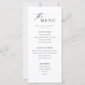Menu moderne minimaliste Mariage noir blanc (Devant)