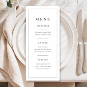 Menu Moderne minimaliste noir et blanc