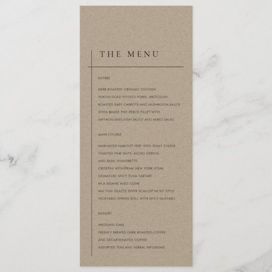 MENU MODERNE MODERNE MODERNE MARIAGE DE TYPOGRAPHIE DE  (Devant)