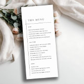 MENU MODERNE MODERNE NOIR ET BLANC MARIAGE DE TYPOGRAPH