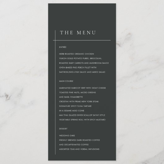 MENU MODERNE MODERNE NOIR ET BLANC MARIAGE DE TYPOGRAPH (Devant)
