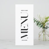 Menu moderne noir et blanc Mariage (Debout devant)