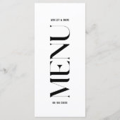 Menu moderne noir et blanc Mariage (Devant)