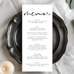 Menu moderne noir et blanc Mariage