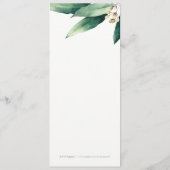 Menu Moderne peint botanique verdure mariage rustique (Dos)