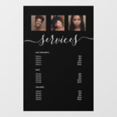 Menu Moderne Photo Collage Black Spa Salon Service Raamsticker (Vel)