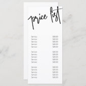 Menu Moderne prijs voor zwart-wit-service (Voorkant / Achterkant)