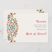 Menu Moderne Romantique Élégant Mariage de couronne flo (Devant / Derrière)