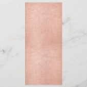 Menu Moderne Rose Gold Calligraphie Mariage métallique (Dos)