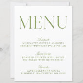 Menu moderne Sage Vert & Blanc (Devant)