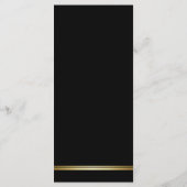 Menu moderne Simple Black Gold Mariage (Dos)