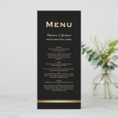 Menu moderne Simple Black Gold Mariage (Debout devant)