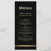 Menu moderne Simple Black Gold Mariage (Devant)