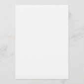 Menu Moderne Simple Faux Acrylique Mariage Noir et Blan (Dos)