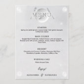 Menu Moderne Simple Faux Acrylique Mariage Noir et Blan (Devant)
