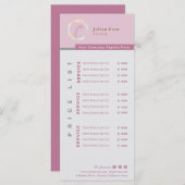 Menu Moderne simple Hologramme Monographie rose Prix (Devant / Derrière)