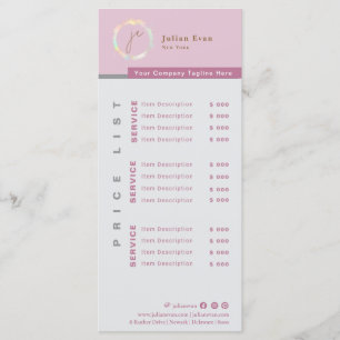 Menu Moderne simple Hologramme Monographie rose Prix