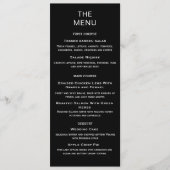 Menu Moderne simple Mariage noir et blanc (Devant)