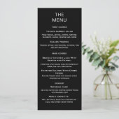 Menu Moderne simple Mariage noir et blanc (Debout devant)