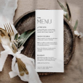 Menu Moderne simple Mariage noir et blanc
