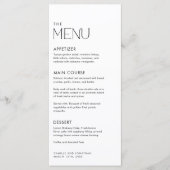 Menu Moderne simple Mariage noir et blanc (Devant)