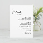Menu moderne Simple Mariage Table Cartes Menu plat (Debout devant)