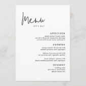 Menu moderne Simple Mariage Table Cartes Menu plat (Devant)
