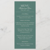 Menu Moderne Simple Sage Vert Élégant Dîner De Mariage (Devant)