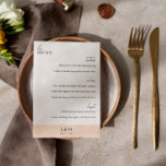 Menu Moderne Stylish Pearl & Mariage blanc<br><div class="desc">Menu mariage moderne en blanc avec fontes noires et couleur perle beige accent avec fontes tendance.</div>