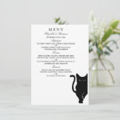 Menu moderne Whimsical Black Cat Mariage (Debout devant)