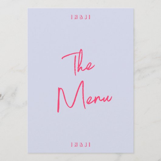 Menu Moderne Whimsical coloré brillant Mariage rétro (Dos)