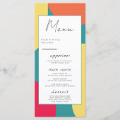 Menu Moderne Whimsical coloré Super Mariage Abstrait (Devant)