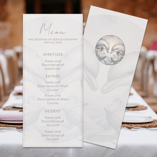 Menu moderne Whimsy Dolphin Mariage