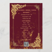 Menu modifiable Bordeaux or avec code QR (Dos)