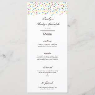 Menu modifiable, Menu Baby Sprinkle Party, Crème g