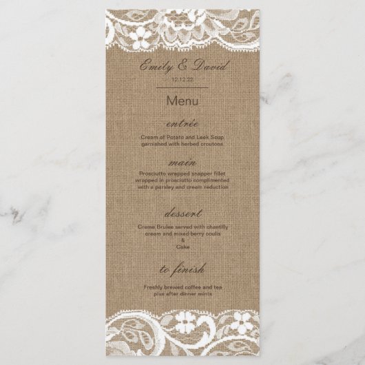 Menu modifiable, Menu Mariage, Baby shower, Bridal (Devant)