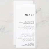Menu Moins moderne de typographie Mariage Monogram Clas (Devant / Derrière)
