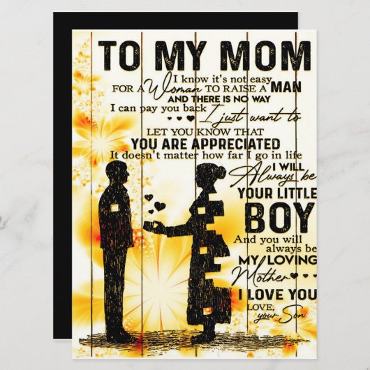 Menu Mon Fils À Maman Cadeau Pour Maman, Maman Idée Cad (Devant / Derrière)