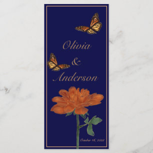Menu Monarch Butterfly et Dalila Ivory Mariage