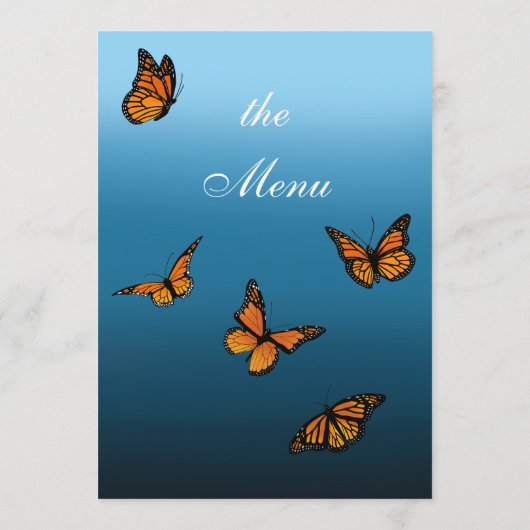 Menu Monarque Papillon bleu Ombre (Dos)