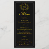 Menu Monogram Crest noir et or (Devant)