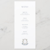 Menu Monogramme Aquarelle Floral Crest Mariage (Devant)